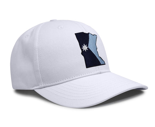 Minnesota Stateline Snapback Trucker Hat I All White