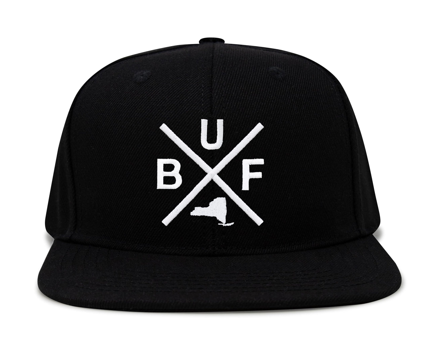 International Tie Texas Hat for Men and Women, BUF Snapback Trucker Baseball Cap, Embroidered Cross Logo (Black Flatbill)