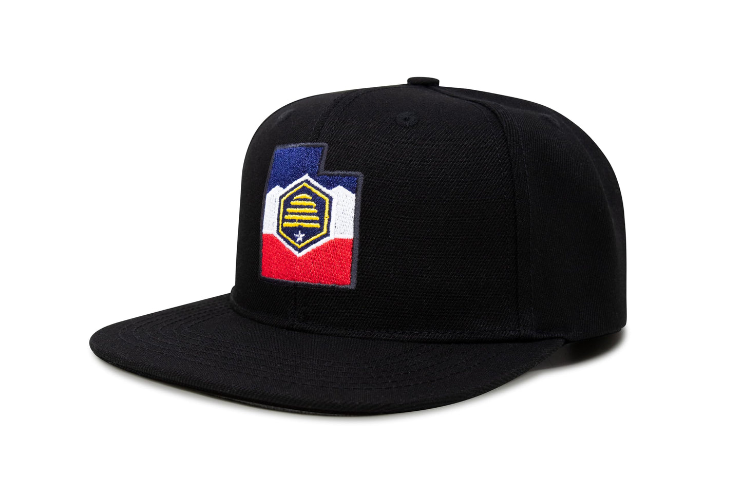 International Tie Stateline Flag Hat for Men and Women - Snapback Trucker Baseball Cap (Utah, Black Flatbill) - International Tie