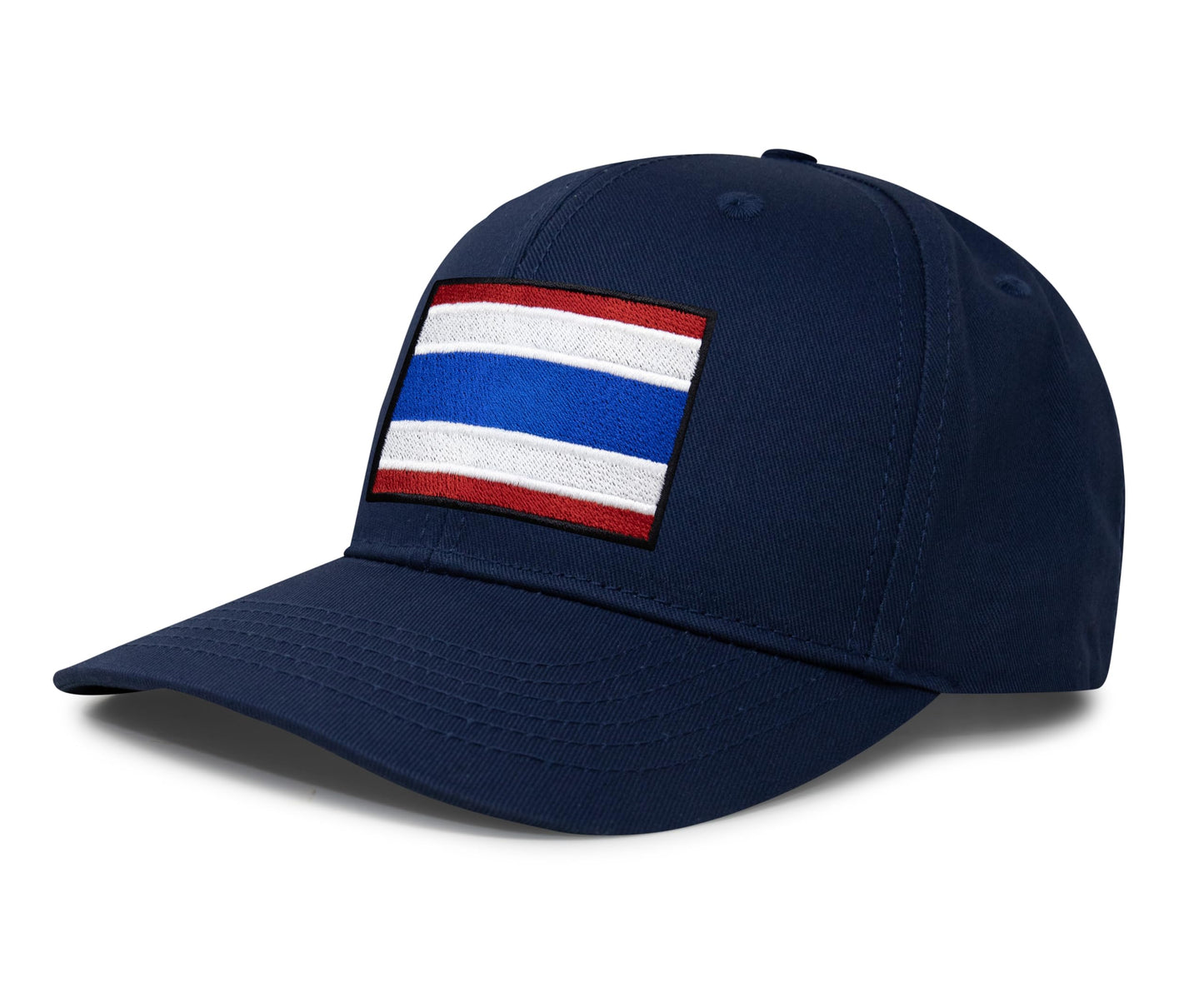 International Tie Country Hat for Men and Women, Adjustable Snapback Trucker Baseball Cap with Embroidered Patch (Thailand, All Navy) - International Tie