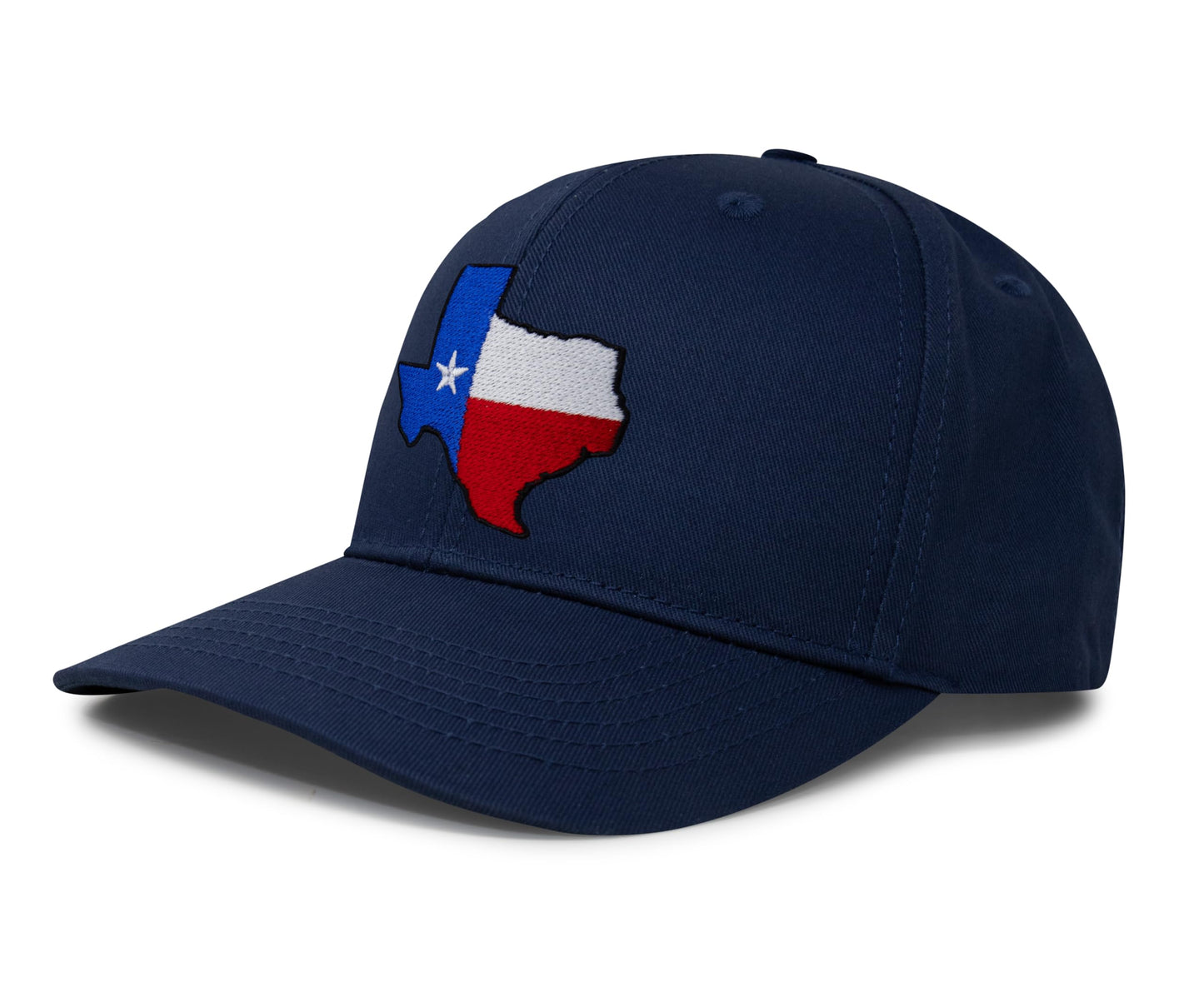 International Tie Hat for Men and Women, Adjustable Snapback Trucker Baseball Cap with Embroidered Patch (Texas, All Navy)