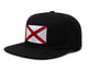 International Tie State Hat for Men and Women, Adjustable Snapback Trucker Baseball Cap with Embroidered Patch (Alabama, Black Flatbill) - International Tie