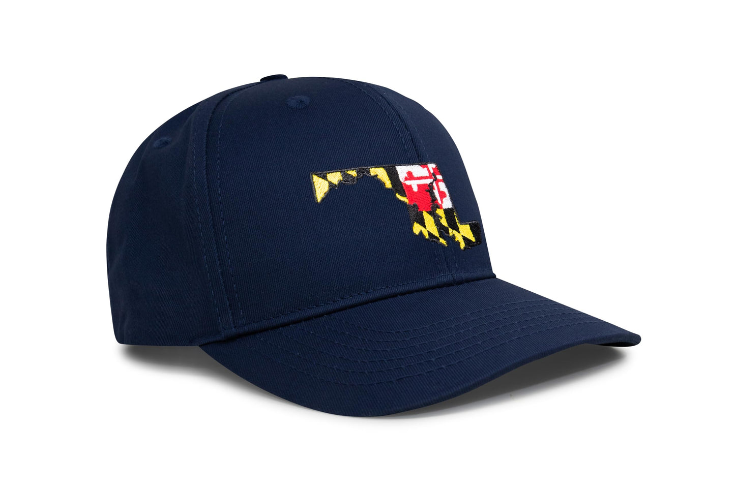 International Tie Stateline Flag Hat for Men and Women - Snapback Trucker Baseball Cap (Maryland, All Navy) - International Tie
