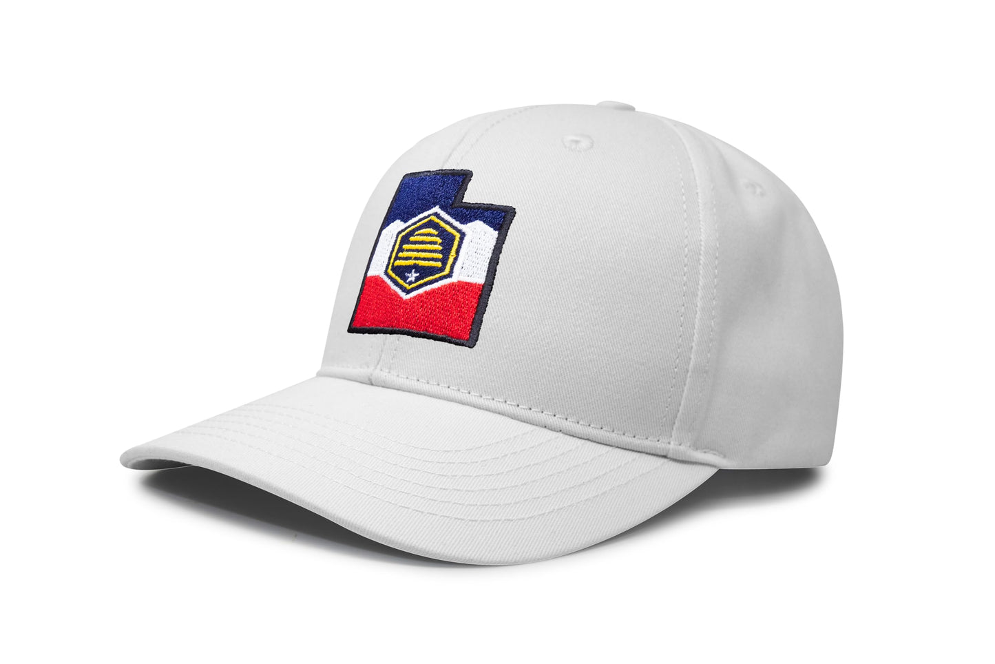 International Tie Stateline Flag Hat for Men and Women - Snapback Trucker Baseball Cap (Utah, All White) - International Tie