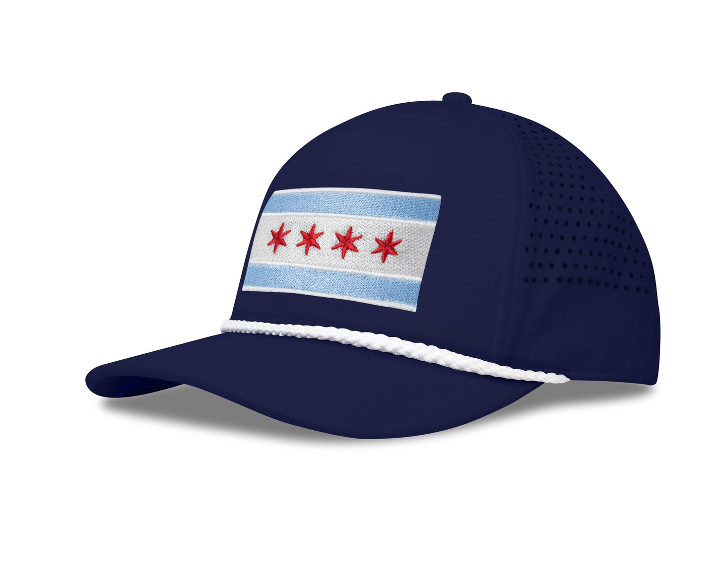 Performance Golf Hat – Adjustable Snapback Trucker Baseball Cap for Men & Women - Jetset Series (Chicago, Pacific Blue) - International Tie