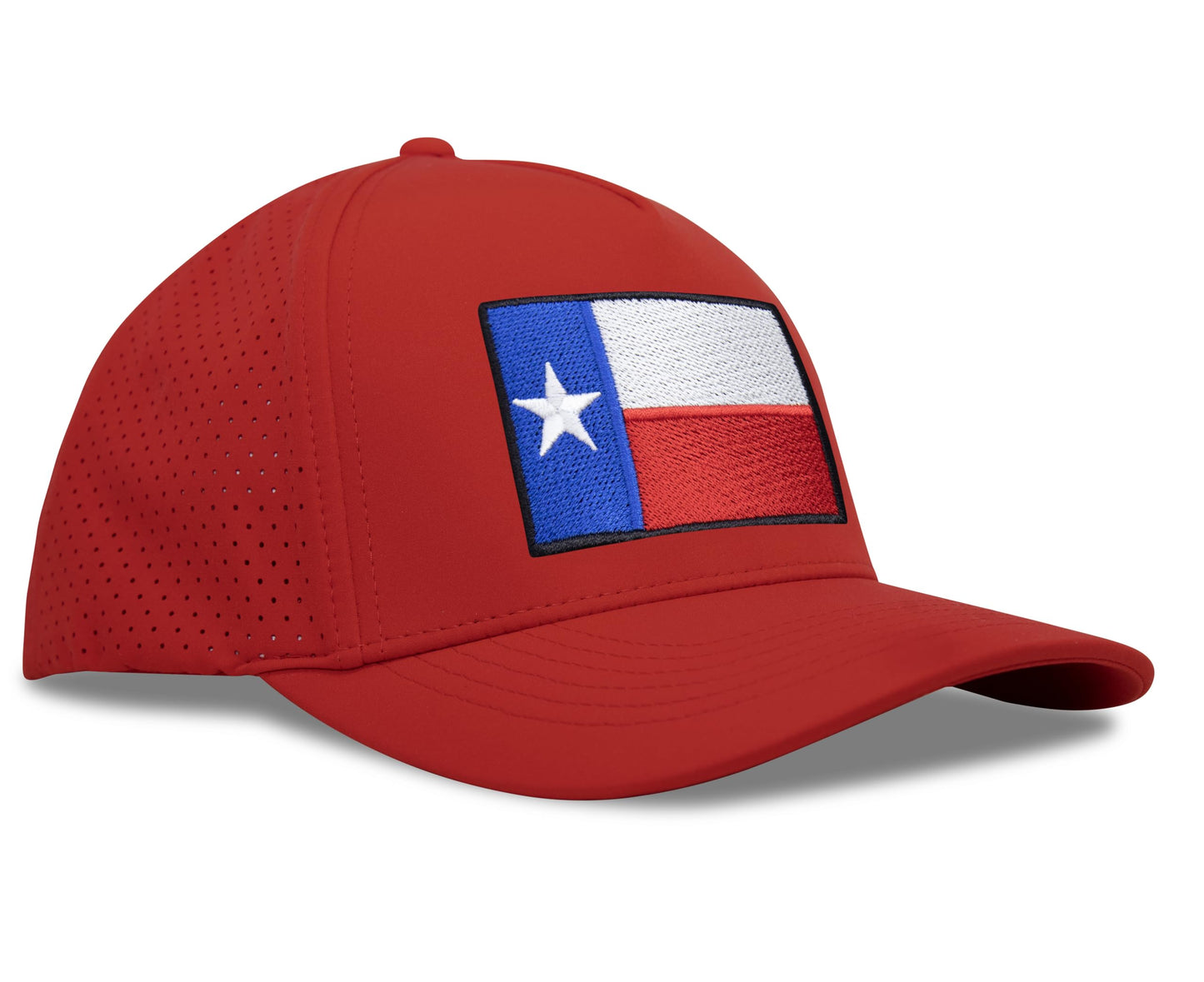 Performance Golf Hat – Adjustable Snapback Trucker Baseball Cap for Men & Women - Jetset Series (Texas, Red Rosso)