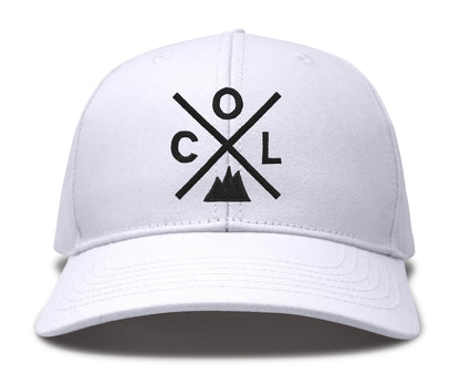 International Tie Hat for Men and Women, Adjustable Snapback Trucker Baseball Cap, Embroidered Cross Logo (COL - Colorado, All White)