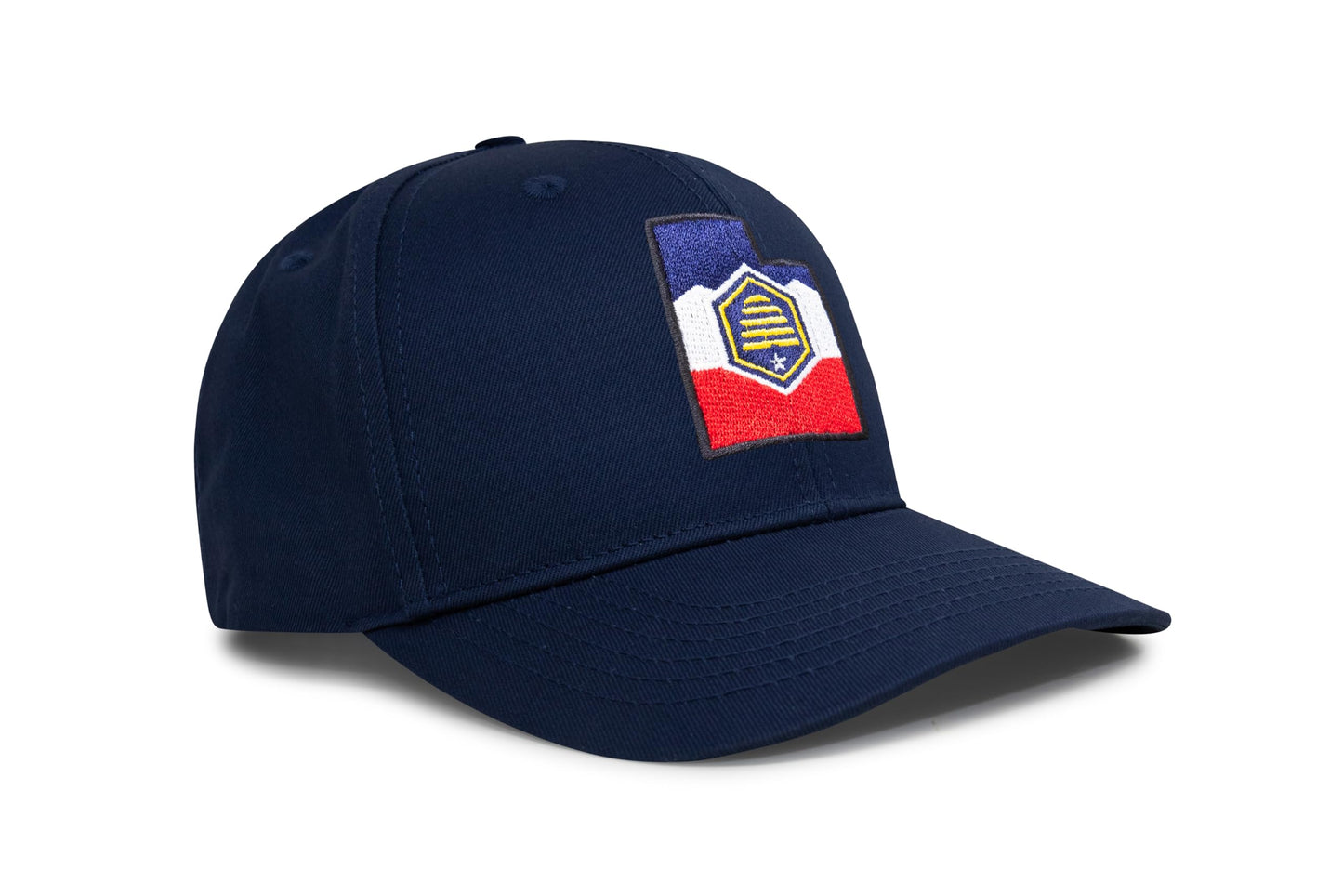 International Tie Stateline Flag Hat for Men and Women - Snapback Trucker Baseball Cap (Utah, All Navy) - International Tie