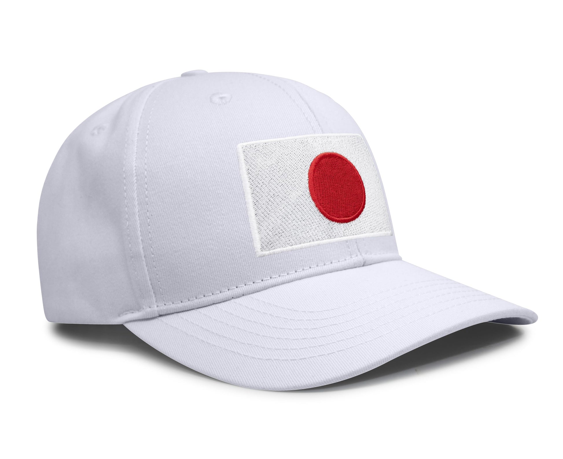 International Tie Country Hat for Men and Women, Adjustable Snapback Trucker Baseball Cap with Embroidered Patch (Japan, All White) - International Tie