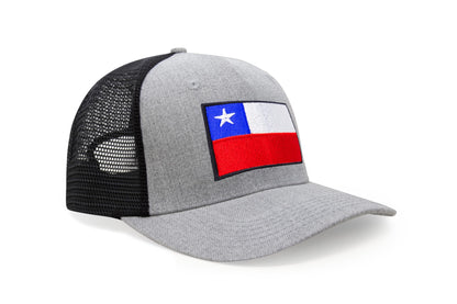 International Tie Country Hat for Men and Women, Adjustable Snapback Trucker Baseball Cap with Embroidered Patch (Chile, Grey Black)