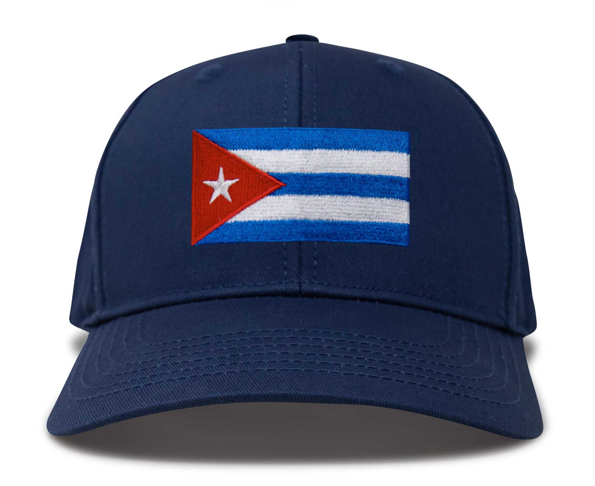 International Tie Country Hat for Men and Women, Adjustable Snapback Trucker Baseball Cap with Embroidered Patch (Cuba, All Navy) - International Tie