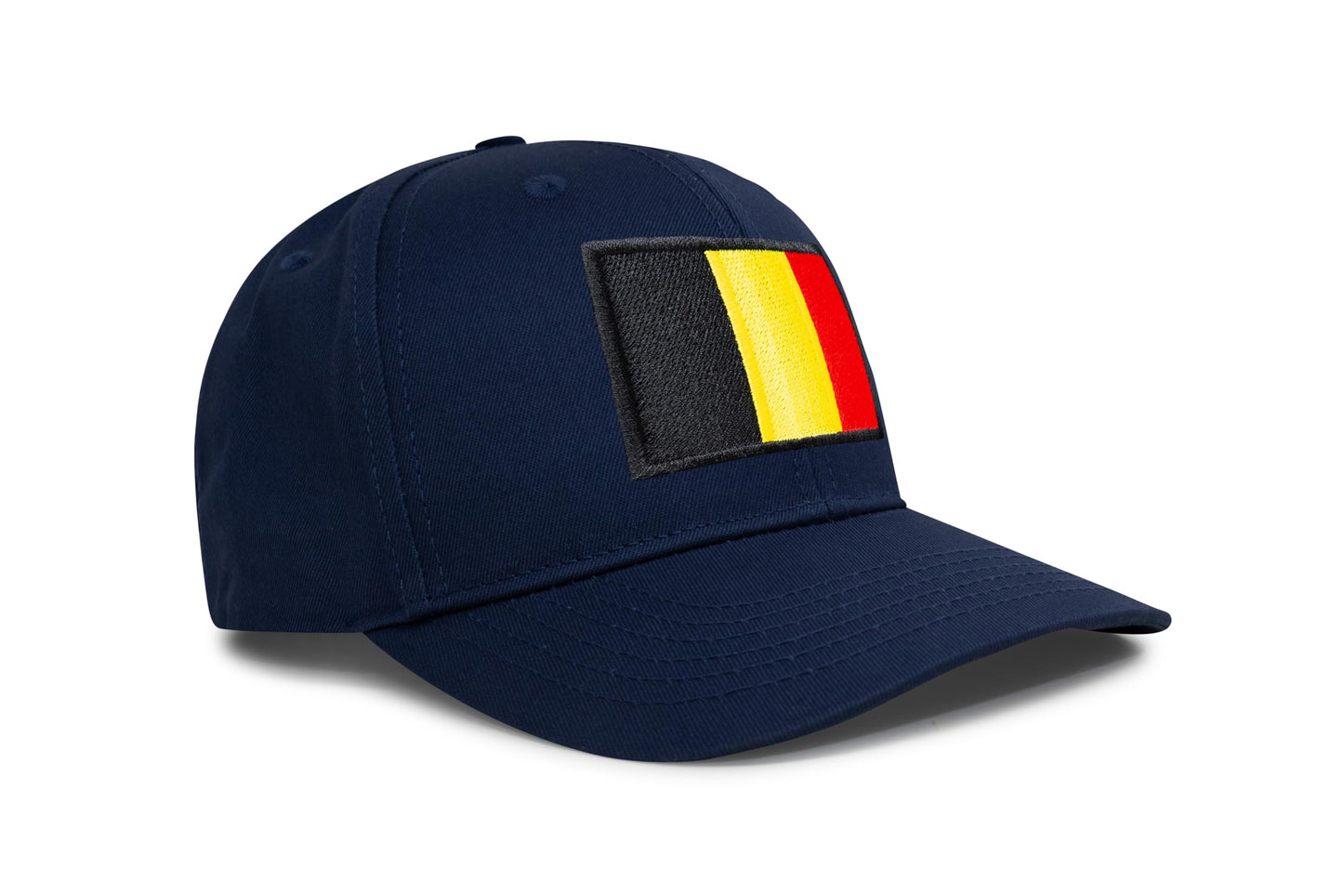 International Tie Country Hat for Men and Women, Adjustable Snapback Trucker Baseball Cap with Embroidered Patch (Belgium, All Navy) - International Tie
