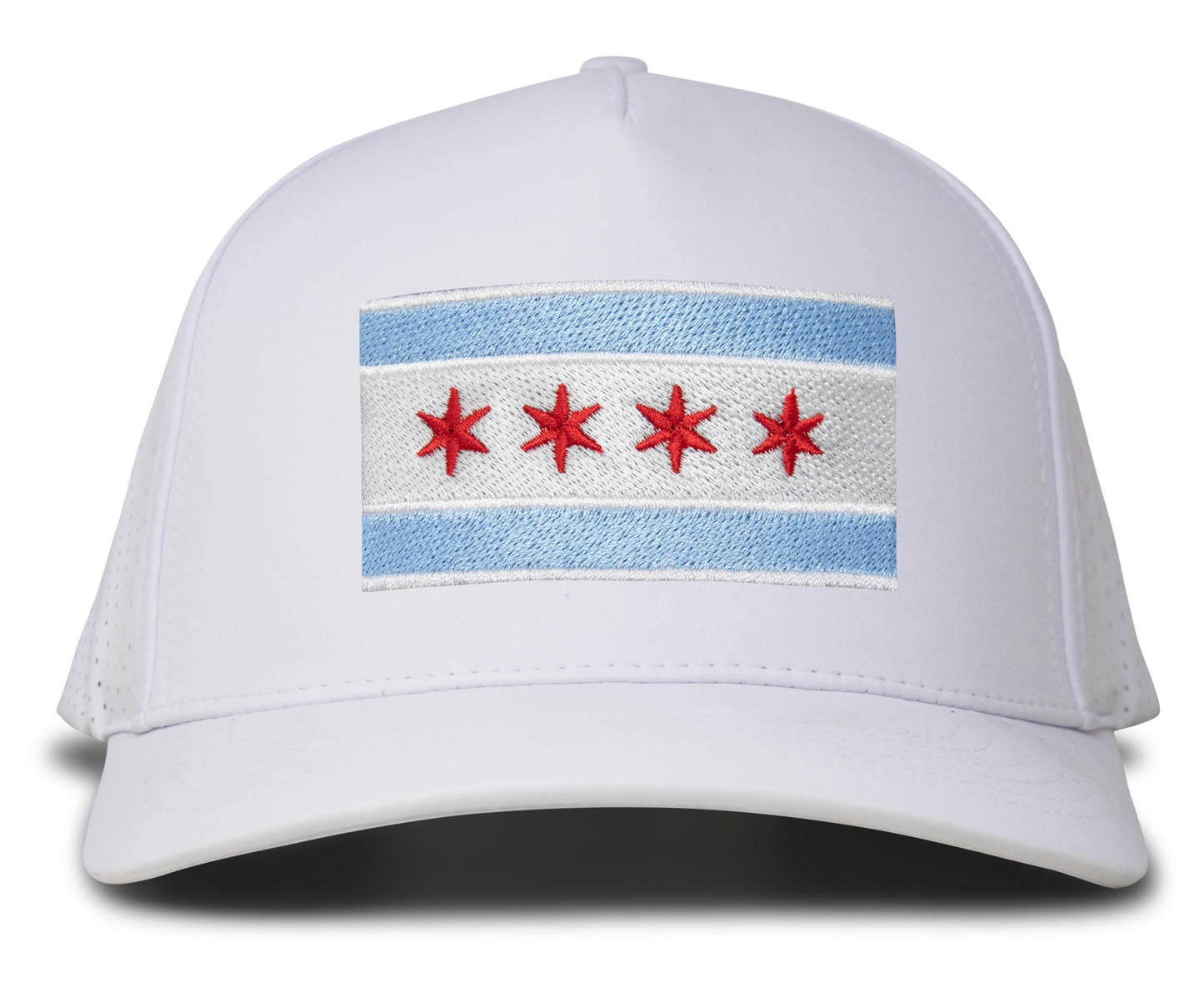 Performance Golf Hat – Adjustable Snapback Trucker Baseball Cap for Men & Women - Jetset Series (Chicago, Arctic White)