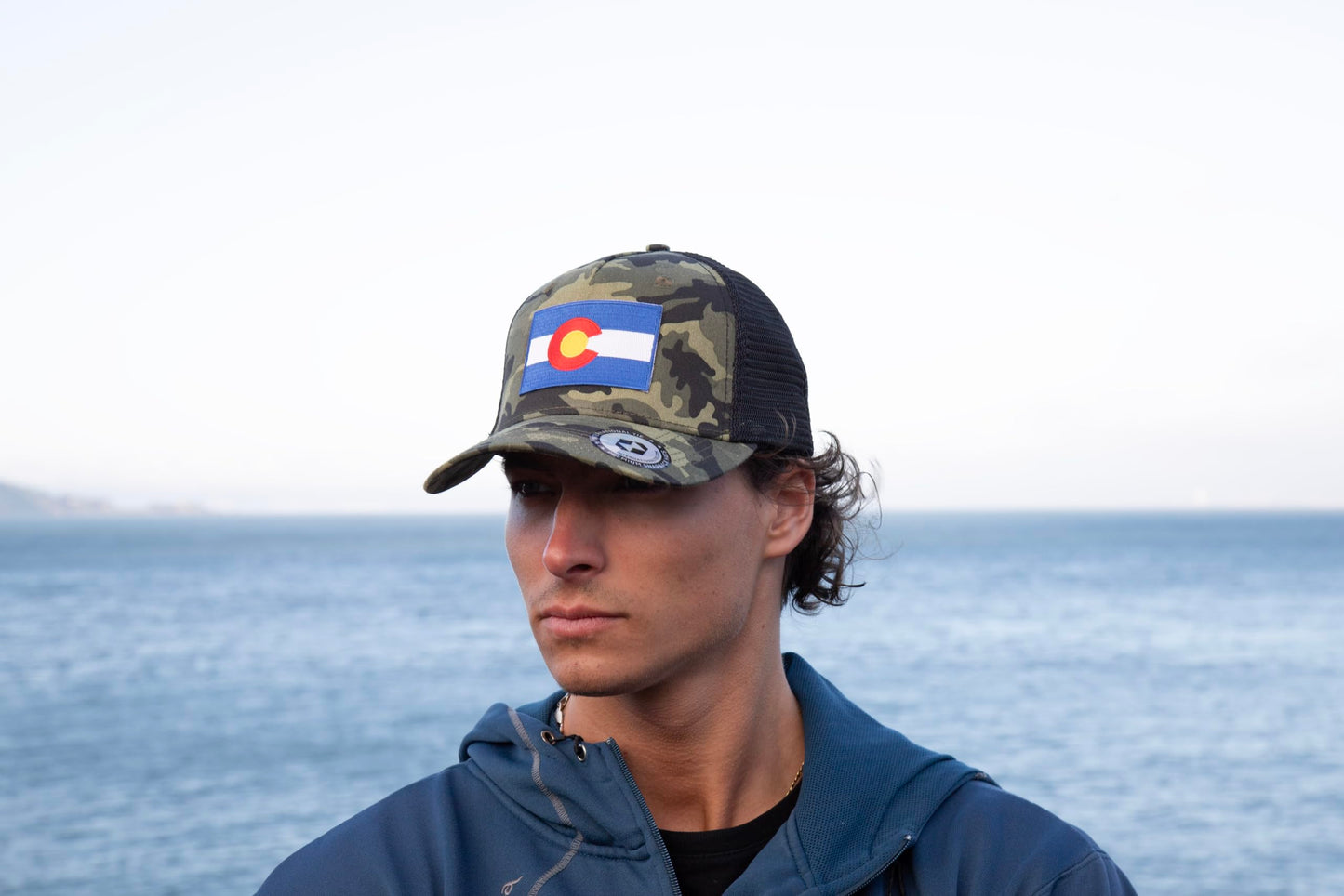 Colorado Flag Trucker Baseball Snapback Hat (Camouflage) - International Tie