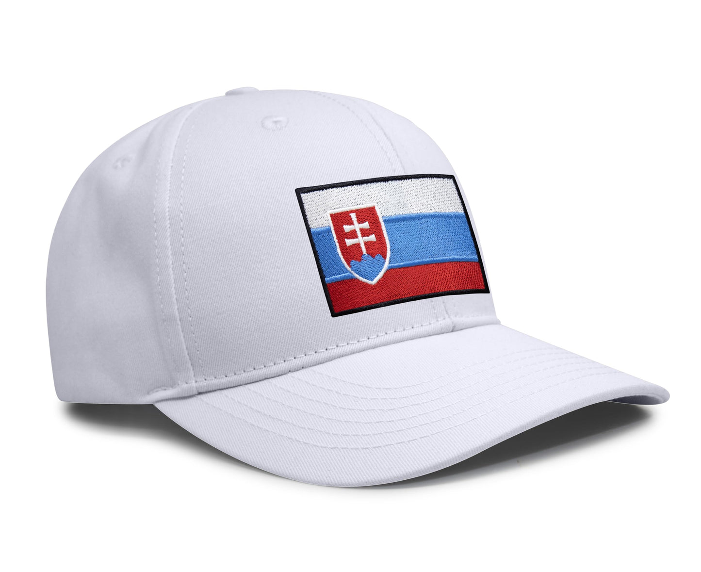International Tie Country Hat for Men and Women, Adjustable Snapback Trucker Baseball Cap with Embroidered Patch (Slovakia, All White) - International Tie