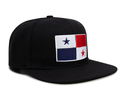 International Tie Panama Flag Hat for Men and Women - Adjustable Snapback Trucker Baseball Cap (Black Flatbill)