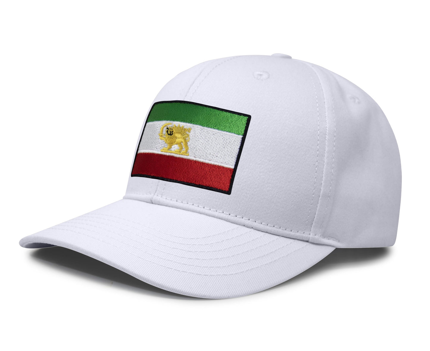 International Tie Country Flag Hat for Men and Women - Snapback Trucker Baseball Cap (Iran, All White)