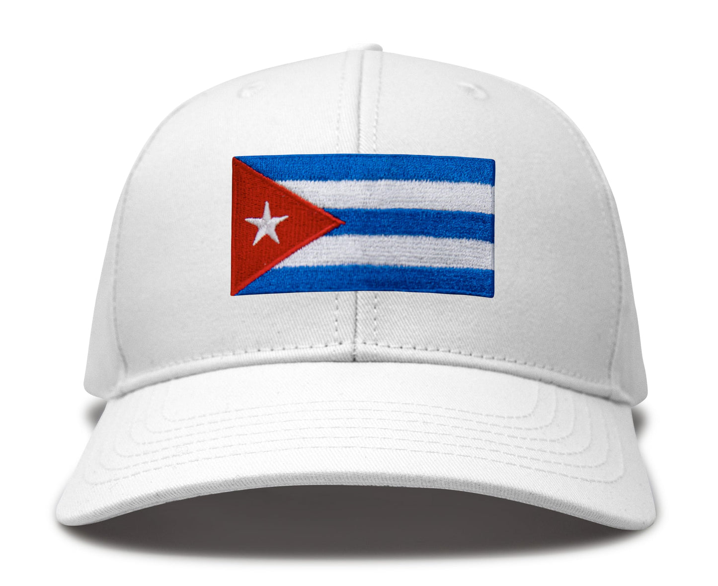 International Tie Country Hat for Men and Women, Adjustable Snapback Trucker Baseball Cap with Embroidered Patch (Cuba, All White) - International Tie