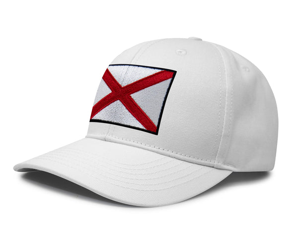 International Tie State Hat for Men and Women, Adjustable Snapback Trucker Baseball Cap with Embroidered Patch (Alabama, All White) - International Tie