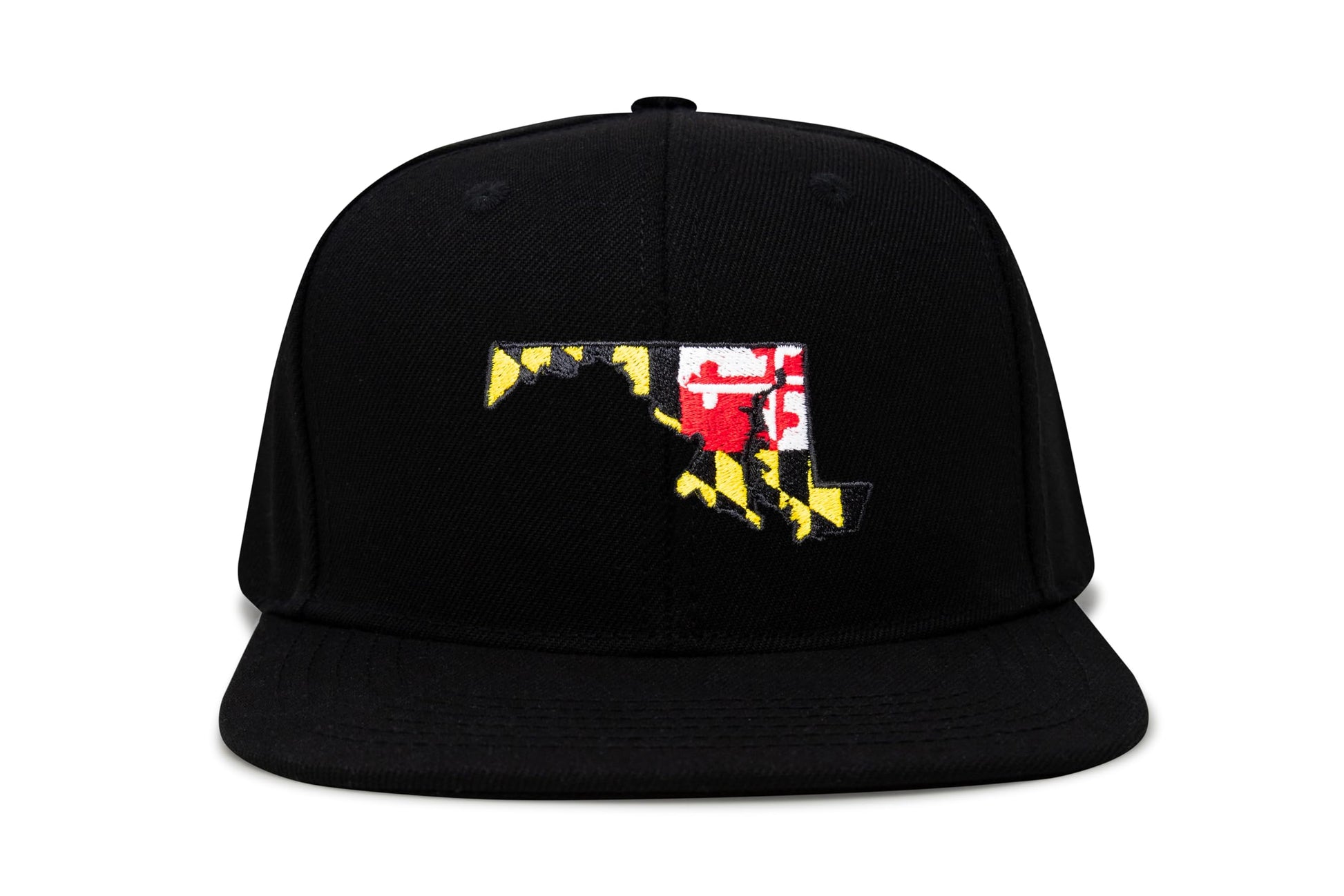 International Tie Stateline Flag Hat for Men and Women - Snapback Trucker Baseball Cap (Maryland, Black Flatbill) - International Tie