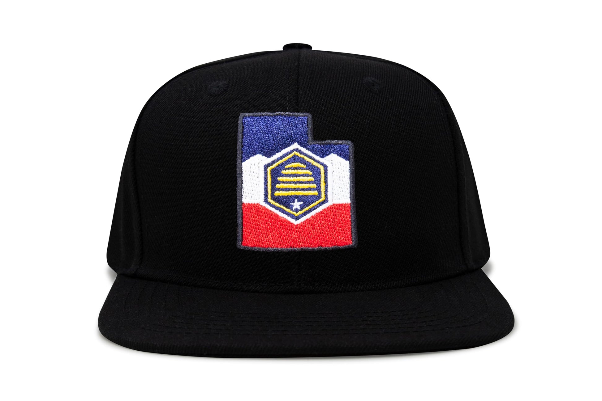 International Tie Stateline Flag Hat for Men and Women - Snapback Trucker Baseball Cap (Utah, Black Flatbill) - International Tie