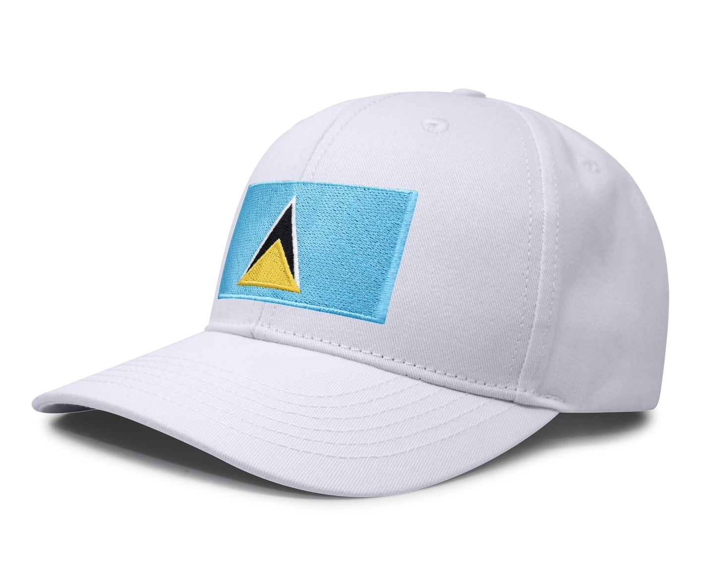 International Tie Country Hat for Men and Women, Adjustable Snapback Trucker Baseball Cap with Embroidered Patch (Saint Luca, All White) - International Tie