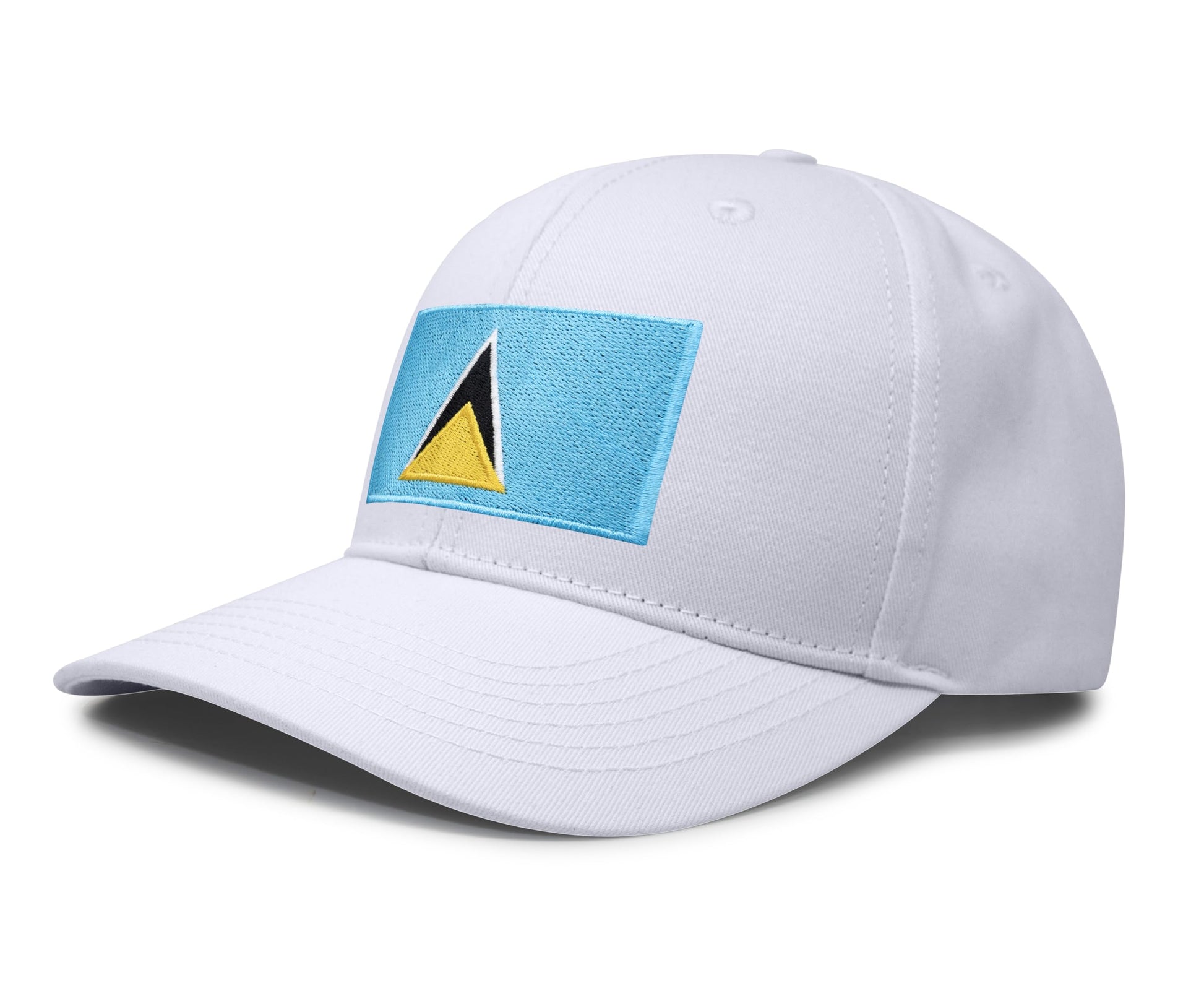 International Tie Country Hat for Men and Women, Adjustable Snapback Trucker Baseball Cap with Embroidered Patch (Saint Luca, All White) - International Tie