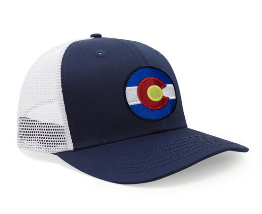 Colorado Arizona Stateline Snapback Trucker Hat I Navy White