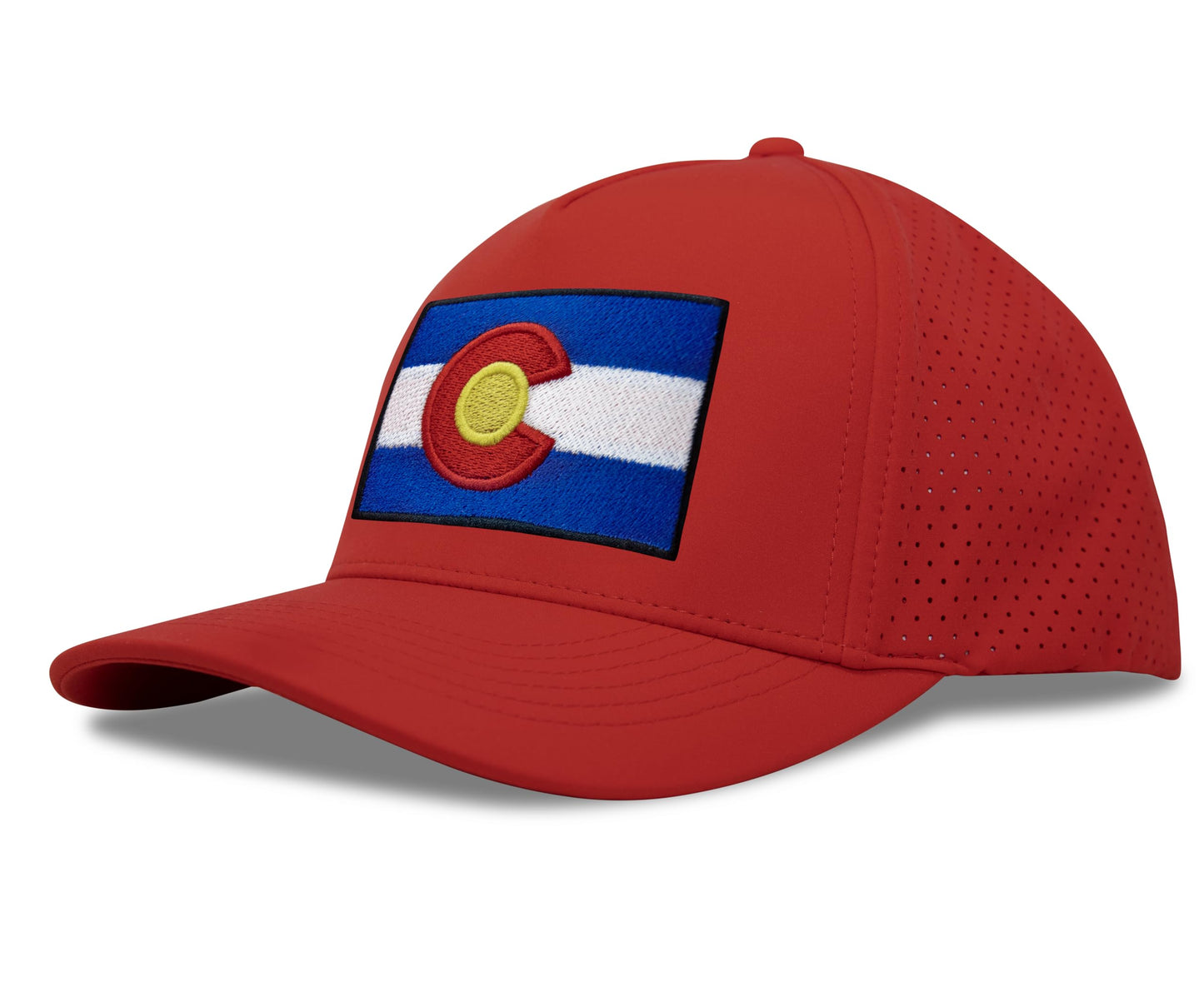 Performance Golf Hat – Adjustable Snapback Trucker Baseball Cap for Men & Women - Jetset Series (Colorado, Red Rosso)