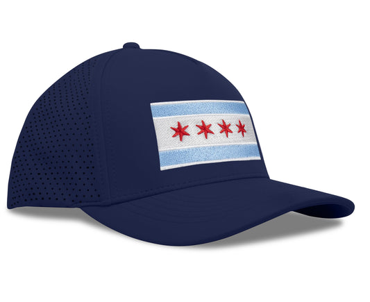 Performance Golf Hat – Adjustable Snapback Trucker Baseball Cap for Men & Women - Jetset Series (Chicago, Pacific Blue)