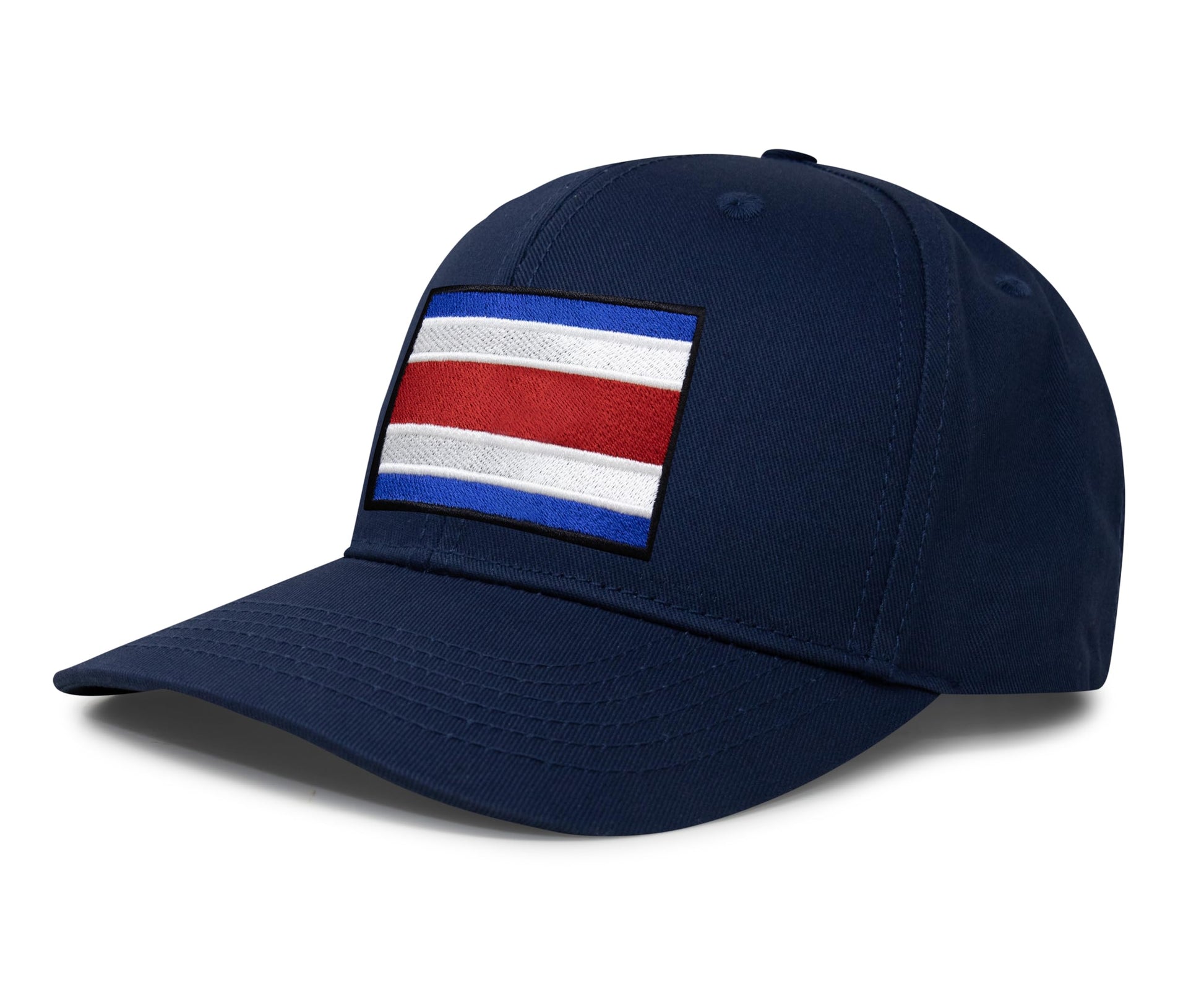 International Tie Country Hat for Men and Women, Adjustable Snapback Trucker Baseball Cap with Embroidered Patch (Costa rica, All Navy) - International Tie
