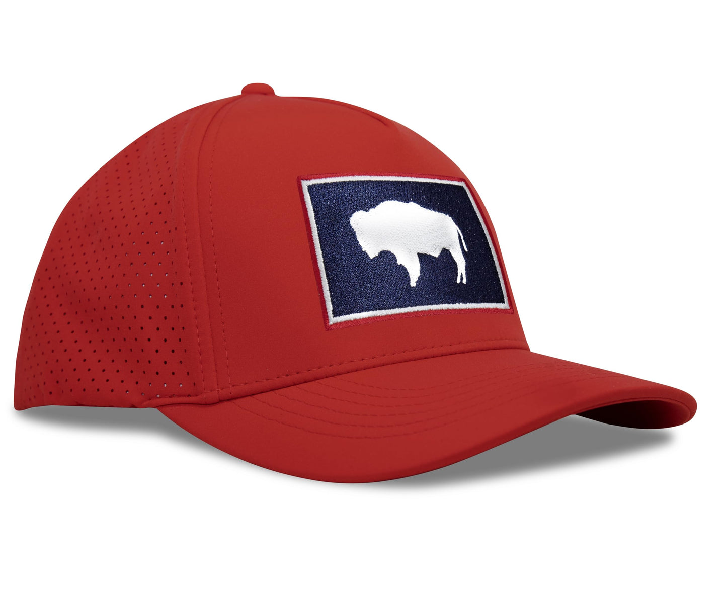 Performance Golf Hat – Adjustable Snapback Trucker Baseball Cap for Men & Women - Jetset Series (Wyoming, Red Rosso)