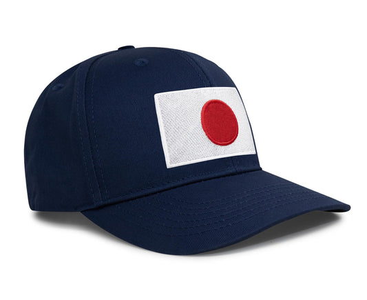 International Tie Country Hat for Men and Women, Adjustable Snapback Trucker Baseball Cap with Embroidered Patch (Japan, All Navy) - International Tie