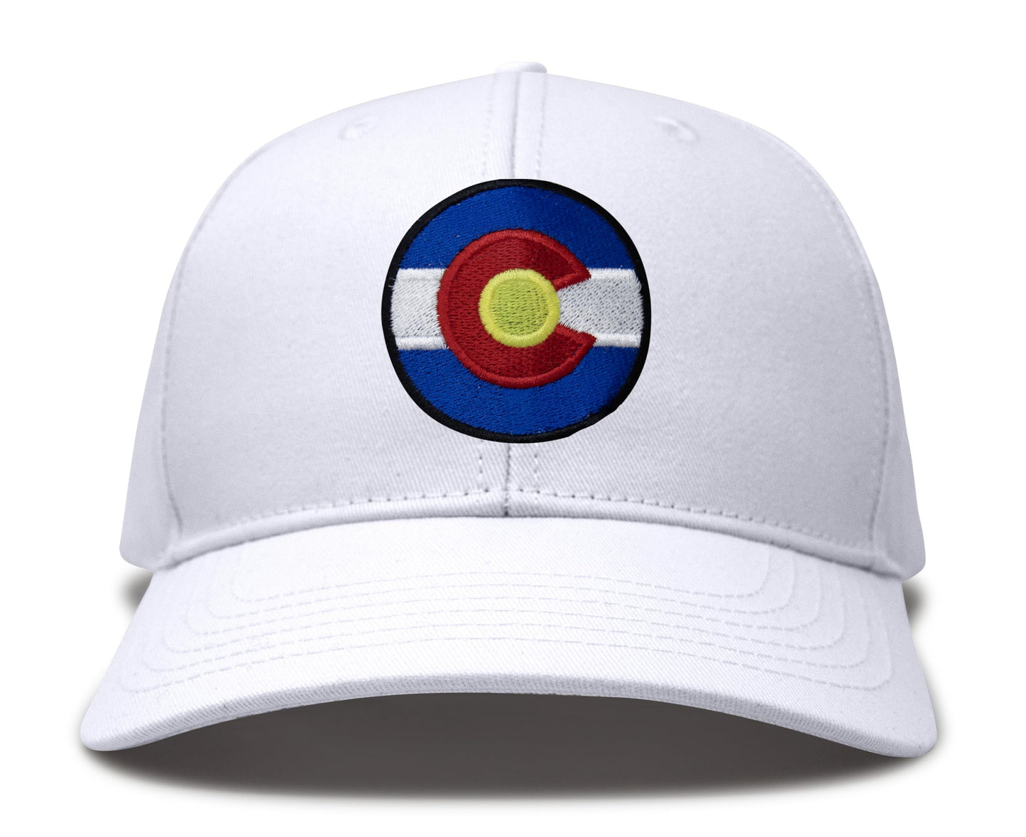 International Tie Stateline Flag Hat for Men and Women - Snapback Trucker Baseball Cap (Colorado, All White)