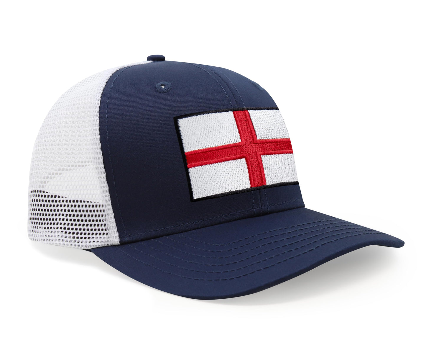 International Tie England - St. George Flag Hat for Men and Women, Adjustable Snapback Trucker Baseball Cap (Navy White)