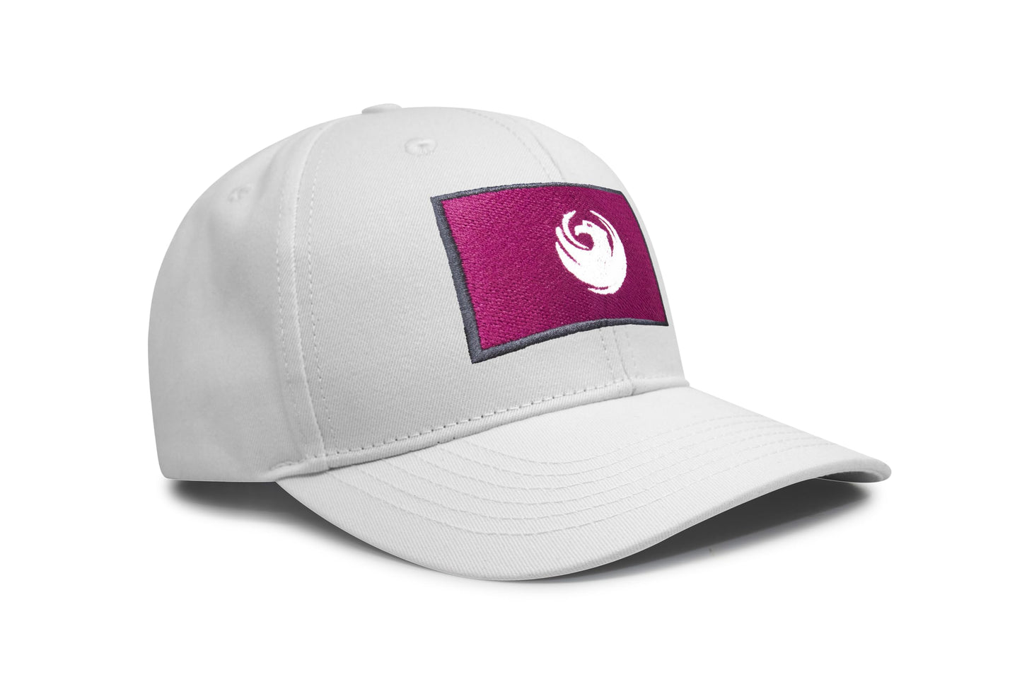 International Tie City Hat for Men and Women, Adjustable Snapback Trucker Baseball Cap with Embroidered Patch (Phoenix, All White)