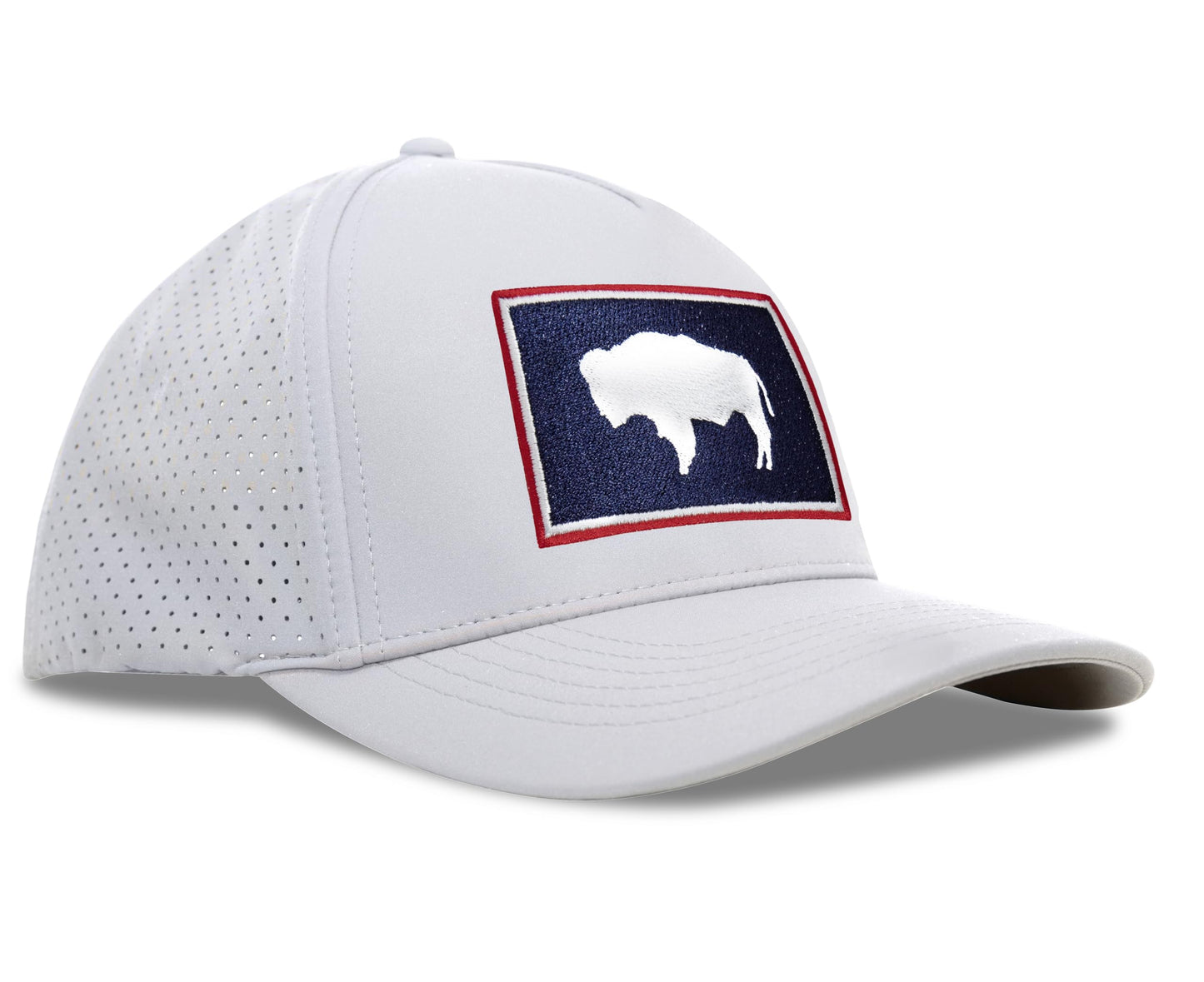 Performance Golf Hat – Adjustable Snapback Trucker Baseball Cap for Men & Women - Jetset Series (Wyoming, Arctic White)