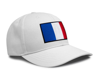 International Tie French Flag Hat for Men and Women - France Snapback Trucker Baseball Cap (All White)
