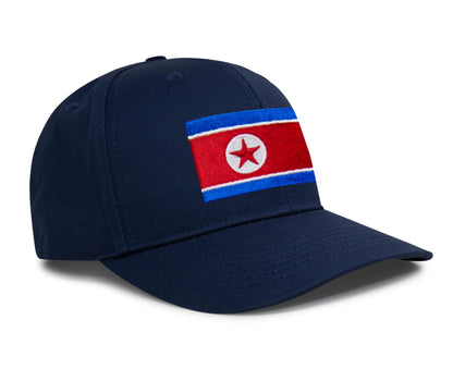 International Tie North Korea Flag Hat for Men and Women - Adjustable Snapback Trucker Baseball Cap (All Navy)