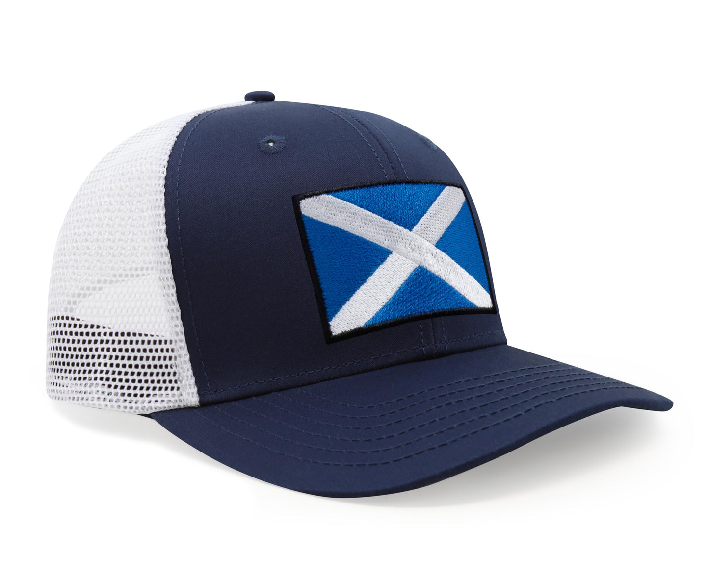 Scotland Flag Hat for Men and Women - Snapback Trucker Baseball Cap by International Tie (Navy White)