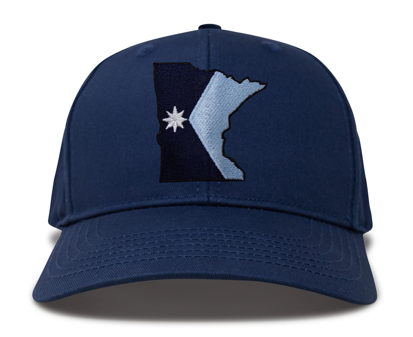 International Tie Stateline Flag Hat for Men and Women - Snapback Trucker Baseball Cap (Minnesota, All Navy)