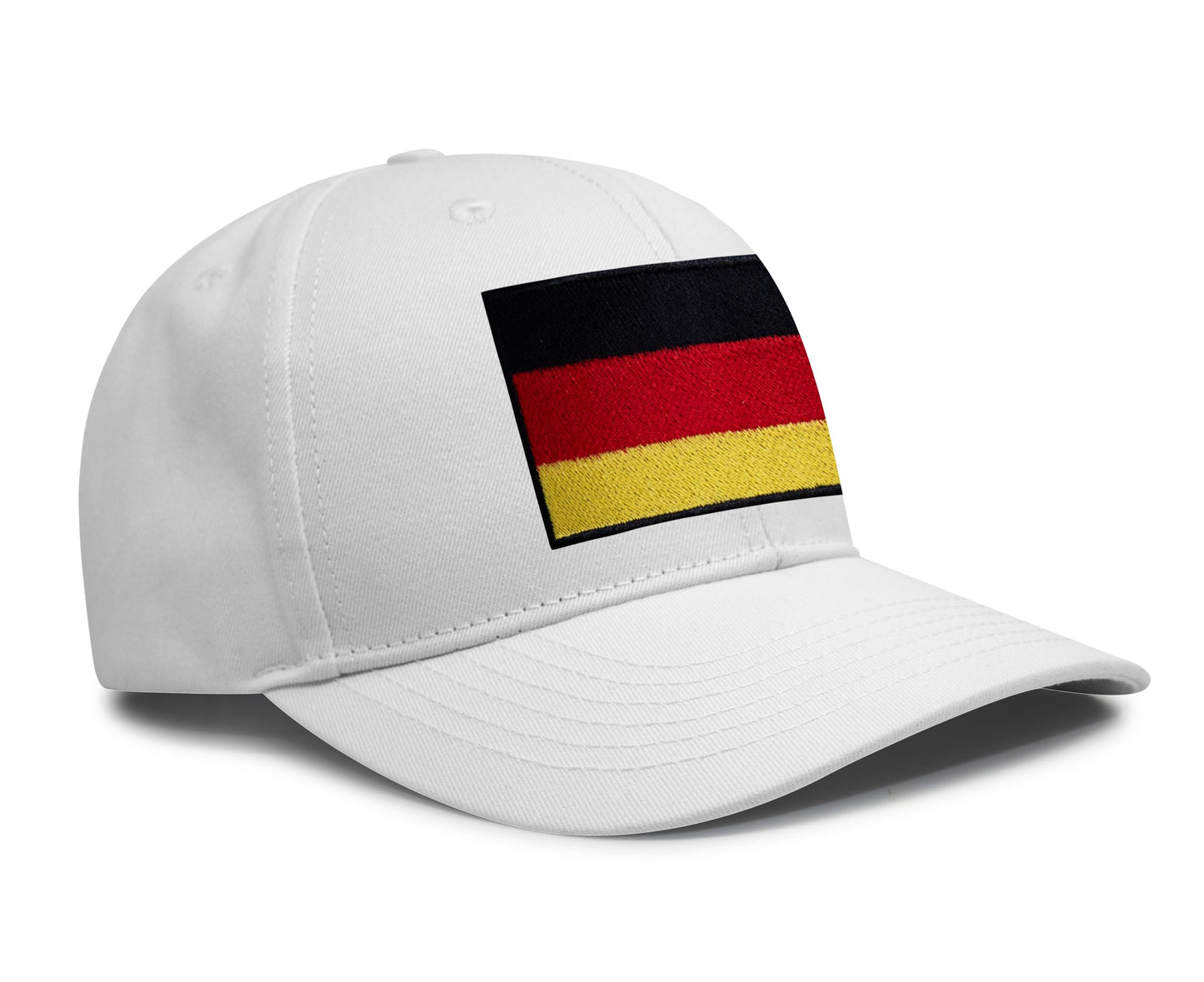 International Tie Germany Flag Hat for Men and Women - Adjustable Snapback Trucker Baseball Cap (All White)