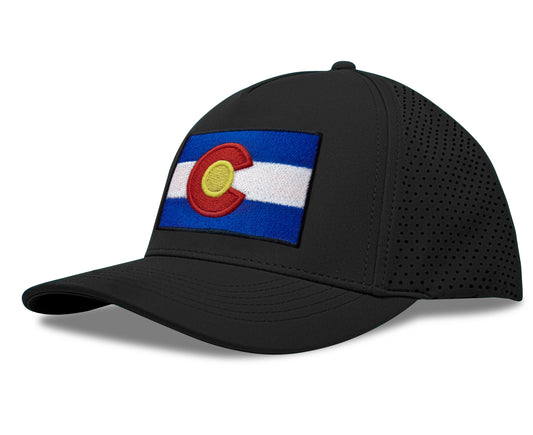 International Tie Colorado - Jetset Series Flag Hat for Men and Women – Adjustable Snapback Baseball Cap (Midnight Black)
