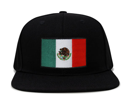 International Tie Mexico Flag Trucker Hat for Men and Women – Snapback Baseball Cap (Black Flatbill)