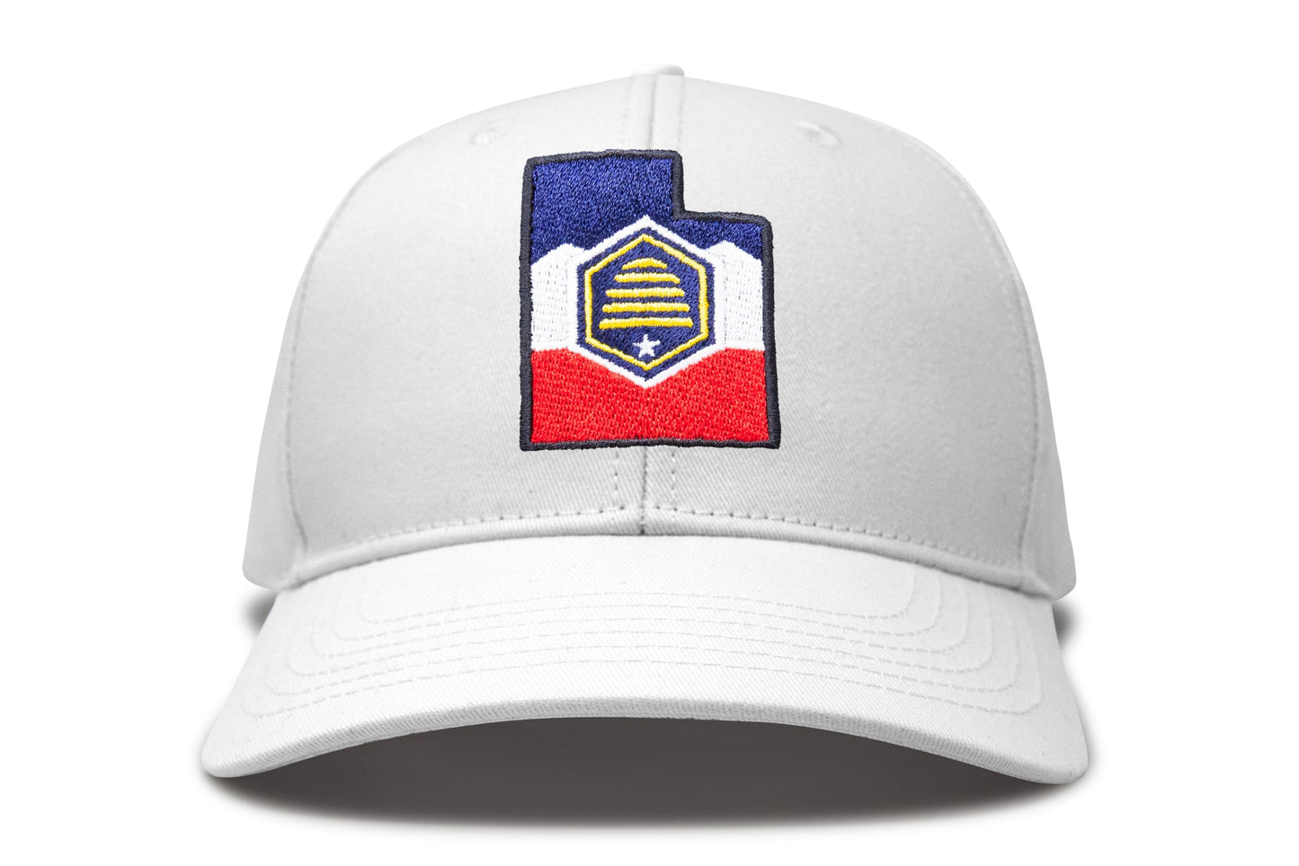 International Tie Stateline Flag Hat for Men and Women - Snapback Trucker Baseball Cap (Utah, All White) - International Tie