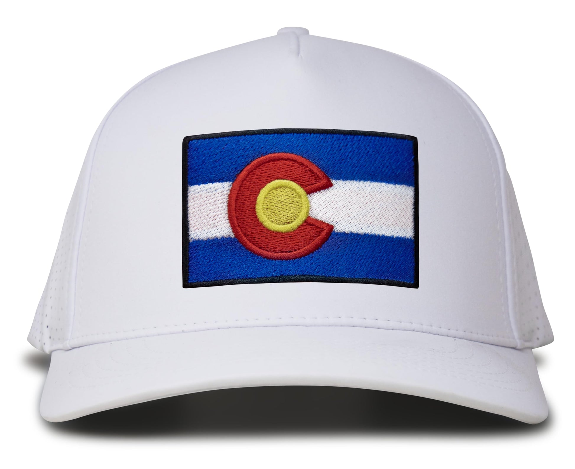 Performance Golf Hat – Adjustable Snapback Trucker Baseball Cap for Men & Women - Jetset Series (Colorado, Arctic White) - International Tie