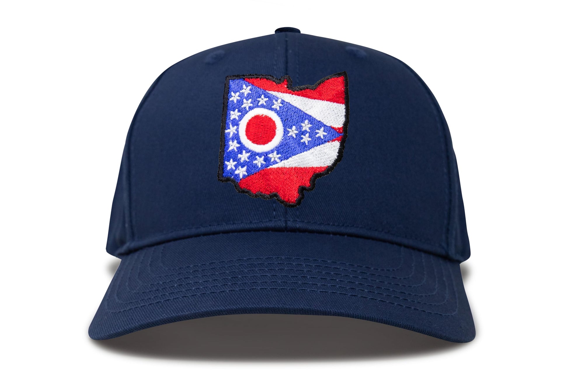 International Tie Stateline Flag Hat for Men and Women - Snapback Trucker Baseball Cap (Ohio, All Navy) - International Tie