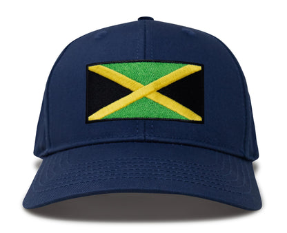 International Tie Jamaican Flag Hat for Men and Women - Jamaica Snapback Trucker Baseball Cap (All Navy)
