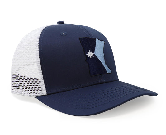 Minnesota Stateline Snapback Trucker Hat I Navy White