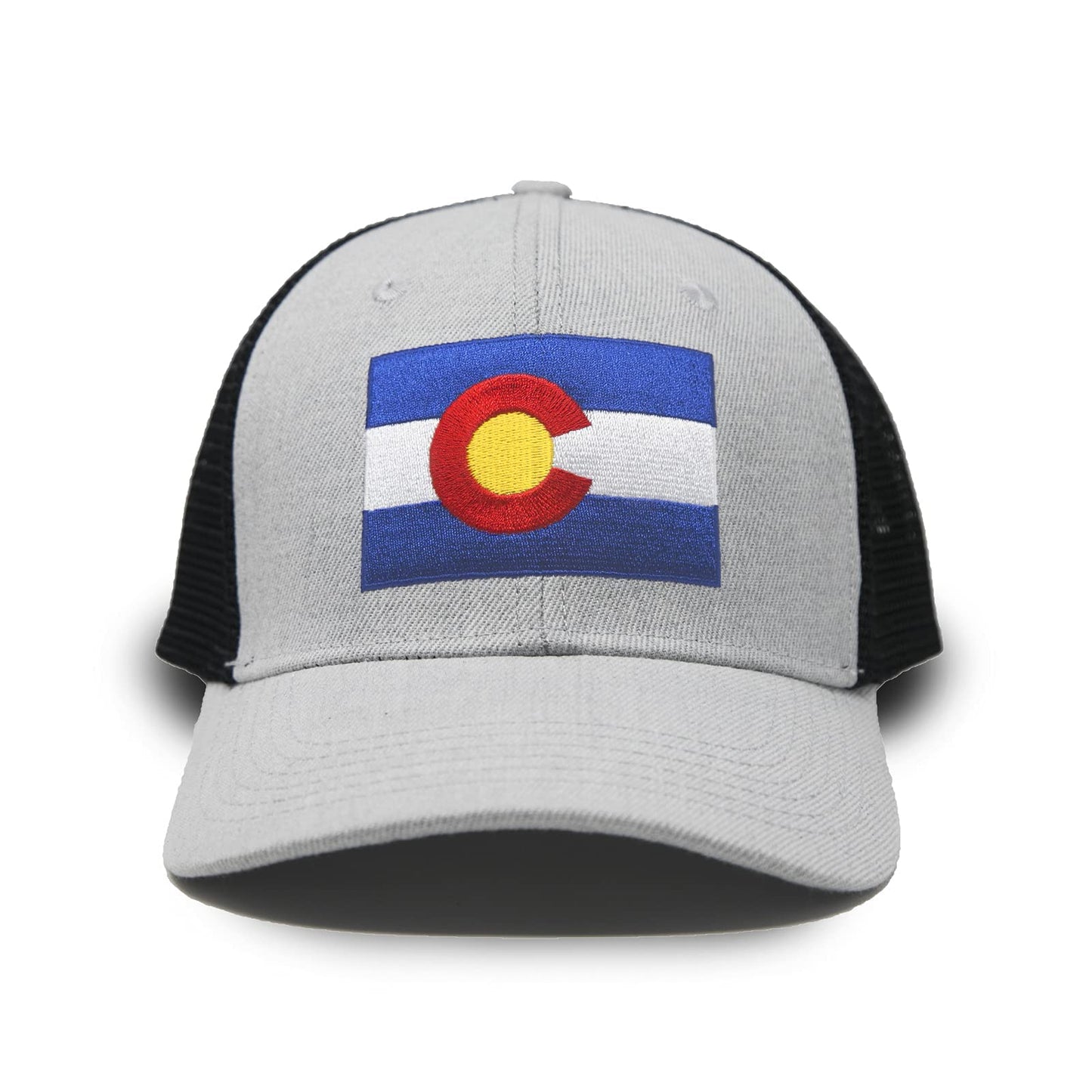 Iowa Flag Hat for Men and Women – Adjustable Snapback Trucker Baseball Cap by International Tie (Grey Black)